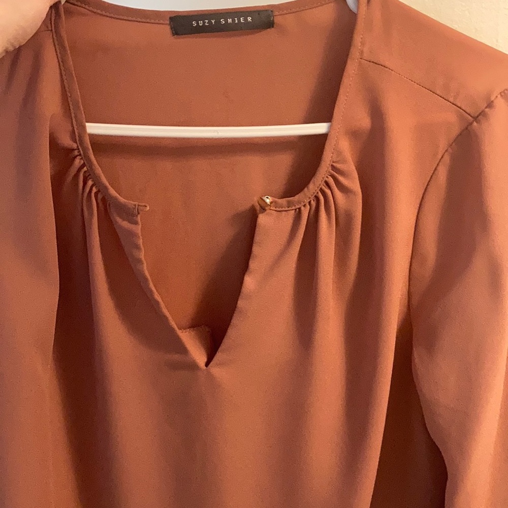 Pink peasant blouse